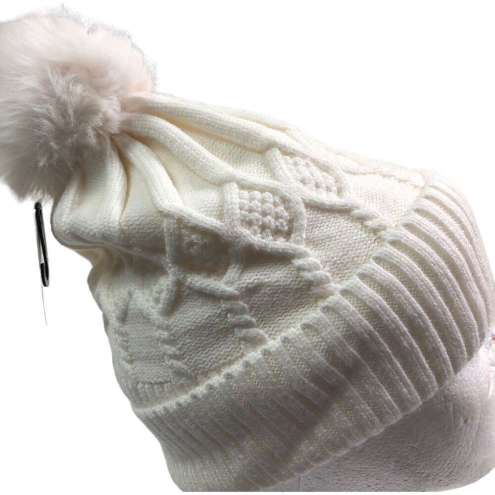 Ivory Cable Knit Beanie Hat